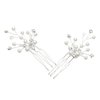 SAMKY 2 Pcs Handmade Rhinestone Crystal Beads Pearls Wedding Hair Comb H086