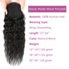 Human Hair Wrap Drawstring Ponytail Water Wave 1B Black Corn Wave Ponytail Extension Natural Curl for Black Women (20", 1B, Natural Wave)