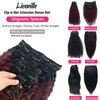 Yaki Clip in Hair Extensions Human Hair #1b Natural Black Yaki Straight Hair Extensions Real Human Hair Clip ins for Black Women 12 Inch 120grams 7pcs Double Weft Light Yaki Clip in Extensions