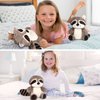 2 Pieces Raccoon Stuffed Animal Small Raccoon Plush Animal Cute Stuffed Raccoon Brown Raccoon Plushie Woodland Raccoon Plush Toy Soft Plush Animal Doll for Babies Children Kids Girls Boys (10 Inches)