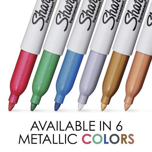 SHARPIE Metallic Permanent Markers, Fine Point, Silver, 2 Count