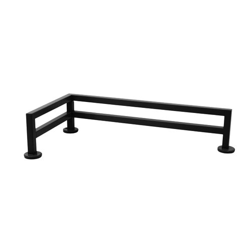 Teak Tuning Fence Style, L-Shaped Fingerboard Rail, 11" - Custom Designed by Teak Tuning - Premium Solid Steel Construction, Matte Powder Coated Finish in Black - Superior Non-Slip Foam Feet