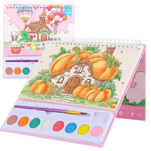 Watercolor Coloring Books for Kids Watercolor Paint Book water color paint sets for kids coloring books for kids ages 4-8 Water Colors Paint Kids Pocket Hand Book Stocking Goodie Bag (Color 3)