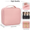 Bvser Travel Makeup Case, PU Leather Portable Organizer Makeup Train Case Makeup Bag Cosmetic Case with Adjustable Dividers for Cosmetics Makeup Brushes Women (Pink)