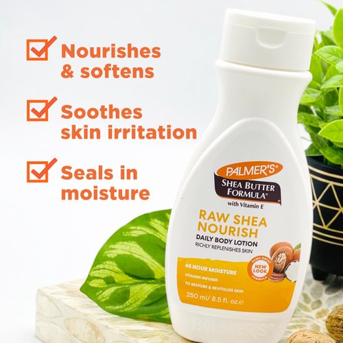 Palmer's Shea Formula Raw Shea Body Lotion for Dry Skin, Hand & Body Moisturizer, Flip Cap Bottle, 8.5 Ounces (Pack of 1)