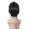 BERON Cool Men Boys Short Synthetic Wig for Cosplay Party Photo Come with Wig Cap (Black)