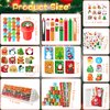 BenLouis Christmas School Stationery Set Party Favors Xmas Classroom Gift Prizes Bulk for Students Kids Holiday Stockings Pinata Filler Christmas School Goodie Bag Stuffers Decor（12set Christmas）