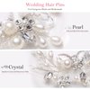 Sightor Bride Hair Vines Wedding Crystal Hair Pins Flower Leaf Headpieces Women Hair Accessories for Bridal Bridesmaid (Sliver)