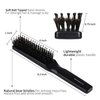 PERFEHAIR Boar & Nylon Bristle Paddle Hairbrush for Women & Men, Black - For Wet, Dry Thin, Thick, Curly Hair Smoothing, Styling, Detangling