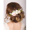 Kercisbeauty Floral Bridal Boho White Hair Comb Photo Shoot Hair Wreath Crown Spring Wedding Hair Piece Barrette Prom Girl Halloween Festival