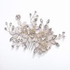 EVER FAITH Wedding Hair Comb for Bride Bridesmaid, Crystal Filigree Blooming Flower Cluster Leaf Bridal Headpiece Hair Accessories for Women and Clear Silver-Tone