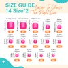 Artquee Hot Pink Fake Toenails Glossy Press on Toe Nails Short Square Shaped Toenail Cute Artificial Toes Nail Art False Tips for Women in 14 Sizes - 28Pcs Kit