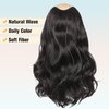 FAVE V-Shaped Clip in Extensions Synthetic Hair Extension Wavy Hair Extensions Brown Black Hair Extensions One Piece Extensions with 5 Secure Clips Vigorous Clip in Hair Extensions for Women