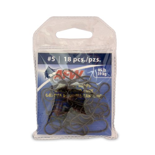 American Fishing Wire Duo Lock Snaps (Black/Size 5, 85 Pound Test, 18-Pieces)