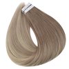 Full Shine Ash Blonde Balayage Tape in Hair Extensions 12inch Short Hair Extensions Blonde Balayage Ash Brown to Ash Blonde Highlight with Platinum Blonde Hair 20Pcs 30Grams