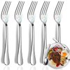Forks,Dinner Forks, Set of 5 Top Food Grade Stainless Steel Silverware Forks, Table Forks, Flatware Forks,8 Inches, Mirror Finish & Dishwasher Safe, New Apartment Essentials Cutlery Set