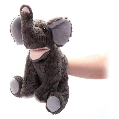The Petting Zoo Elephant Hand Puppet Stuffed Animal Plushie, Gifts for Kids, Puppetz Animals, Elephant Interactive Puppets Plush Toy 12 Inches