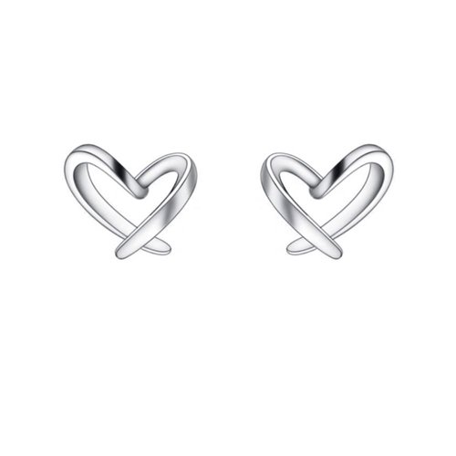 Heart Silver Stud Earrings, Hypoallergenic Tiny Small Love Hearted Stud Earrings for Women Girls Jewelry Gift