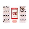 KISS imPRESS No Glue Mani Press-On Nails, French, 'Illusion', Dark Neutral + Black Tip French, Medium Size, Almond Shape, Includes 30 Nails, Prep Pad, Instructions Sheet, 1 Manicure Stick, 1 Mini File