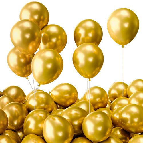 60pcs Gold Balloons 12 Inch Metallic Gold Balloons For Birthday Party Balloons For Gold Balloon Garland Christmas Balloons Gold Latex Balloons For Easter Party Supplies, Baby Shower, Thanksgiving
