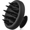 JOYAL BEAUTY Silicone Scalp Massager Shampoo Brush for Shower. Scalp Exfoliator Scrub Brush with Soft Bristles for Hair Growth & Castor Rosemary Hair Oil. Wet Dry Hair Massager Brush (Soft Black)