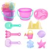 LotFancy Beach Toys for Kids, 10 PCS Snow Toys for Toddlers 3-10, Sand Buckets and Shovels, Star Shell Castle Sand Mold, Sand Sifter Cover, Rake, Watering Can, Sandbox Toys for Girls