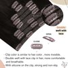 Ugeat Clip in Hair Extensions Dark Brown Real Human Hair Extensions Clip ins Darkest Brown Human Hair Clip in Extensions Silky Straight Full Head 16 Inch 7pcs 120g(105g Hair + 15g Clips)