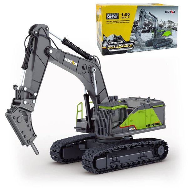 Gemini&Genius Drill Excavator Toy for Kids, 1:50 Scale Impact Hammer Excavator Construction Vehicle Toy, Demolition Machine-Tracked Driller, Engineering Car Great Toys and Gifts