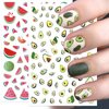 10 Sheets Strawberry Nail Art Stickers Decals Self-Adhesive Cute Fruits Strawberry Watermelon Avocado Cherry Nail Decoration Accessories for Little Girls Kids