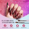 MelodySusie Nail Art Brushes Set,6pcs Nail Art Design Pen Painting Tools with Extension Gel Brush, Polish Brush, Builder Brush,Liner Brush, Carved Brush, and Dotting Pen for Home DIY Salon Use