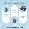 KevKev Lash Clusters 3D Fluffy Cluster Lashes 100 Pcs DIY Lash Extensions Mixed C/D Eyelash Clusters Individual Lashes Cluster Thin Band & Soft Resuable Lashes(Snowdrop,10-16mix)