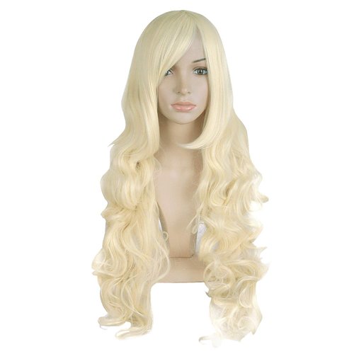 MapofBeauty 32" 80cm Long Hair Spiral Curly Cosplay Costume Wig (Light Blonde)