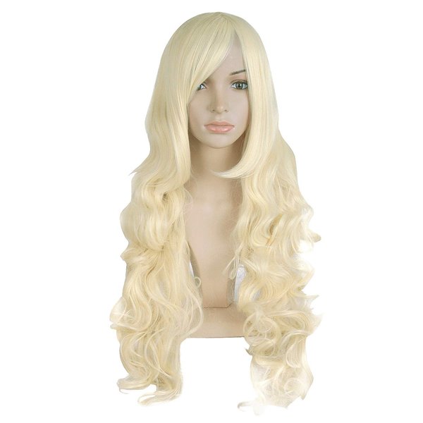 MapofBeauty 32" 80cm Long Hair Spiral Curly Cosplay Costume Wig (Light Blonde)