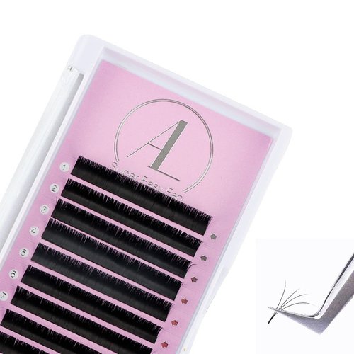 ALLOVE Eyelash Extension Cashmere Super Easy Fan Volume Lash Extensions 0.03mm CC Curl 12mm Rapid Blooming Volume Lashes Self Fanning Lash Extension Supplies
