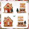 Sumind 3 Sets Christmas Gingerbread House Kit Small Xmas DIY Craft Kit Mini Christmas Cardboard Make-a-Gingerbread House Craft for Christmas Party Craft Holiday Supplies Decor(Classic Style)