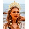 Yean Giant Star Headband Gold Goddess Halo Hair Band Festival Star Headdress Handmade Headpiece for Women and Girls