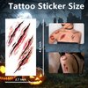 70+PCS 10 Sheets Fake Scars Temporary Tattoos, Horror Realistic Scary Blood Zombie Face Stickers, Halloween Simulation Wounds Stitches Body Makeup, Chucky Cosume Prank Cosplay Kids Men Women Adults B