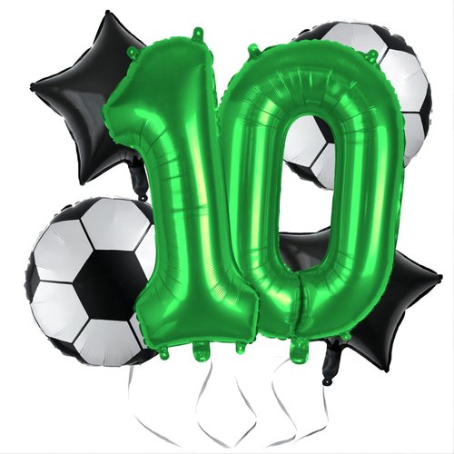 Kwuz Soccer Balloons 10th Birthday Decorations for Boys, Soccer Birthday Party Supplies World Cup...