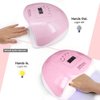 SJXING UV Gel Nail Lamp,80W Nail Dryer LED UV Light for Gel Polish-4 Timers Professional Nail Art Accessories,Curing Gel Toe Nails,Pink