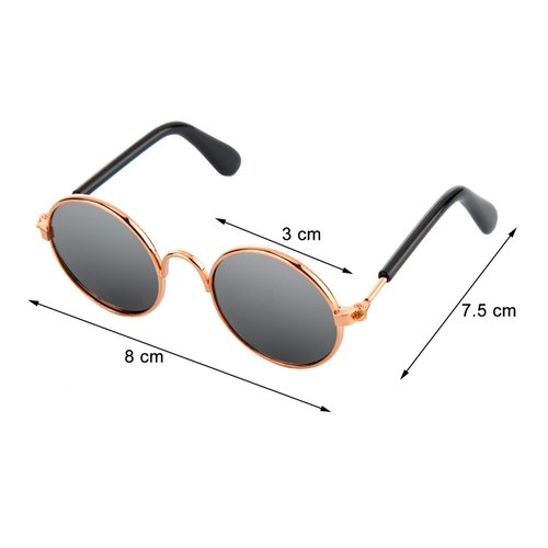 10 Pieces Cat Dog Sunglasses Funny Pet Glasses Round Metal Cat Classic Retro Sunglasses Pet Hippie Cute Dog Cat Cosplay Party Costume Photo Props Cosplay Glasses (Mixed Color)
