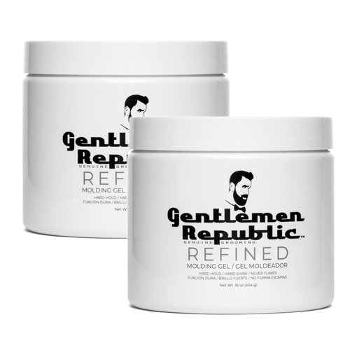 Gentlemen Republic 16oz Refined Hair Gel - Professional Formula for 24 Hour Shine and Hold, Humid...