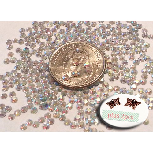 1000pcs Crystal AB Round Rhinestone 3mm (10ss) 3D Acrylic Nail Art Decoration