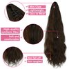 OMGREAT 18 Inch Curly Ponytail Extensions Claw Clip in Ponytail Fluffy Synthetic Natural Soft Wave Pony Tails Extensions Wrap Around Ponytail Hair Pieces for Women (Dark Brown Mix Light Auburn)