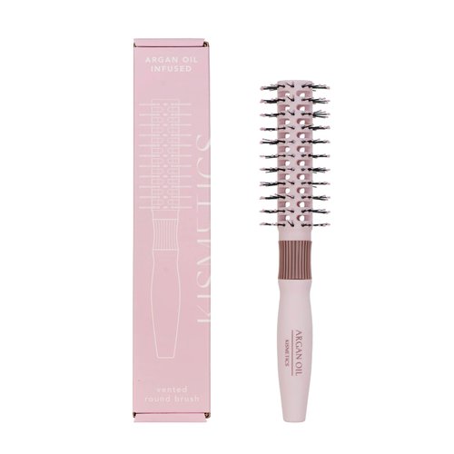 KISMETICS Argan Oil Infused Vented Round Brush, Fast Dry Round Brush, 24mm, All Hair Types