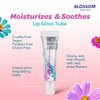 Blossom Scented Moisturizing Lip Gloss Tubes, Infused with Real Flowers, 0.3 fl. oz/9ml, Raspberry