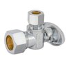 Eastman 3/8 Inch OD x 5/8 Inch OD (1/2 Inch Nom.) Quarter Turn Angle Stop Valve, Brass Plumbing Fitting, Chrome, 10738LF