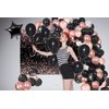 Toylin Rose Gold Black Birthday Decorations, 100 pcs Black Rose Gold Birthday Balloons Photography Backdrop Banner for Boys Girls Men Women Birthday Party Decorations Supplies