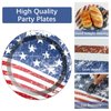 Qyeahkj 100 Pcs 4th of July Party Plates and Napkins Tableware Set American Flag Birthday party Dinnerware Supplies Patriotic Favors Independence Day Decorations for Girls Boys Kids Serve 25