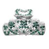 Faship Gorgeous Green Rhinestone Crystal Floral Hair Claw Clips