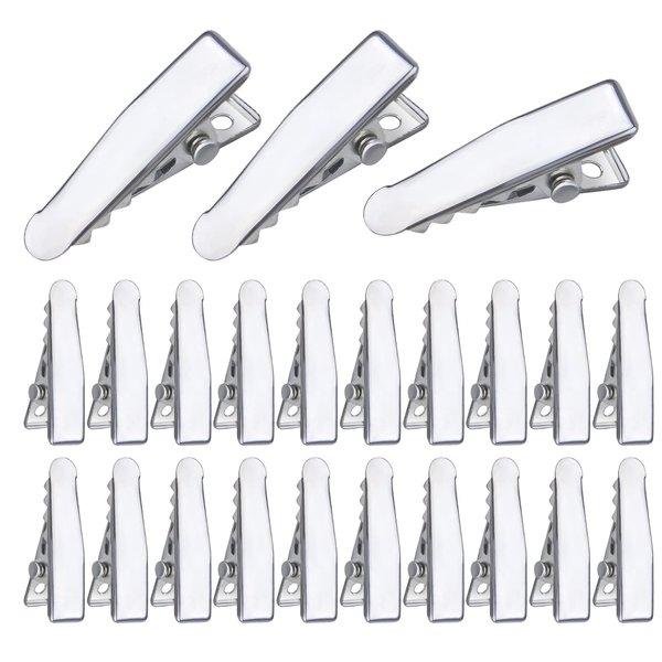 100pcs Alligator Duckbill Hair Clips Metal Single Prong Hair Clip Hairpins Teeth Bows Professional Sectioning Clips DIY Hair Accessories for Women Styling, Silver